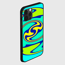 Чехол для iPhone 12 Pro Скрученные неоновые линии, цвет: 3D-черный — фото 2
