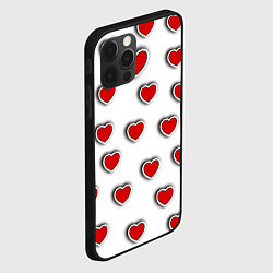 Чехол для iPhone 12 Pro Стикеры наклейки объемные сердечки, цвет: 3D-черный — фото 2