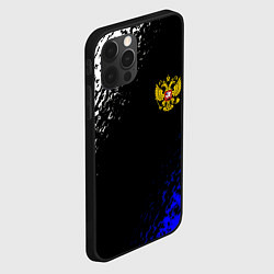 Чехол для iPhone 12 Pro Герб РФ краски текстура, цвет: 3D-черный — фото 2