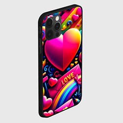 Чехол для iPhone 12 Pro Яркий день святого Валентина, цвет: 3D-черный — фото 2