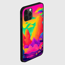 Чехол для iPhone 12 Pro Яркие краски перетекают в радугу, цвет: 3D-черный — фото 2