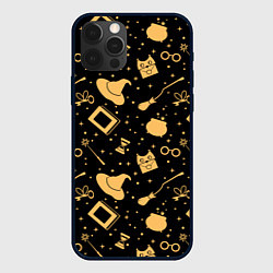 Чехол для iPhone 12 Pro Символы волшебства на темном, цвет: 3D-черный