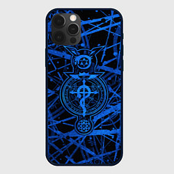 Чехол для iPhone 12 Pro Fullmetal Alchemist - symbols, цвет: 3D-черный