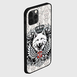 Чехол для iPhone 12 Pro Волк белый герб России, цвет: 3D-черный — фото 2