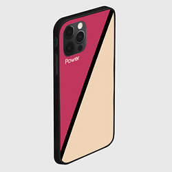 Чехол для iPhone 12 Pro Power бежево-розовый, цвет: 3D-черный — фото 2