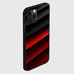 Чехол для iPhone 12 Pro Черно-красный объемный градиент, цвет: 3D-черный — фото 2