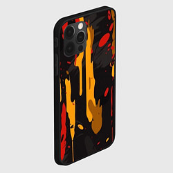 Чехол для iPhone 12 Pro Красные желтые оранжевые пятна краски абстракция, цвет: 3D-черный — фото 2