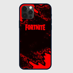 Чехол для iPhone 12 Pro Fortnite game colors red, цвет: 3D-черный