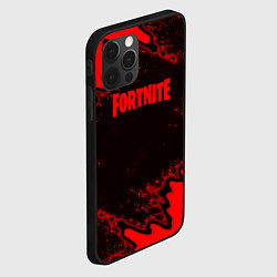 Чехол для iPhone 12 Pro Fortnite game colors red, цвет: 3D-черный — фото 2