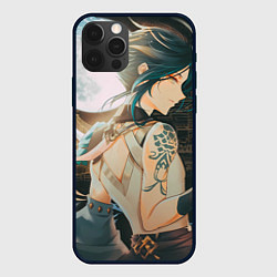 Чехол для iPhone 12 Pro Персонаж игры Геншин - Сяо Xiao, цвет: 3D-черный