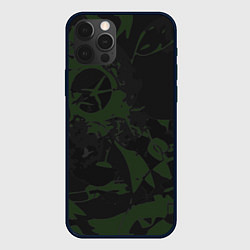 Чехол для iPhone 12 Pro Дизайнерский камуфляж, цвет: 3D-черный