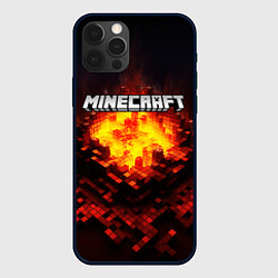 Чехол для iPhone 12 Pro Minecraft огненные кубики, цвет: 3D-черный