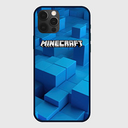 Чехол для iPhone 12 Pro Minecraft синие плиты, цвет: 3D-черный