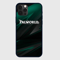 Чехол для iPhone 12 Pro Palworld лого на темном зеленом фоне, цвет: 3D-черный