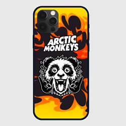 Чехол для iPhone 12 Pro Arctic Monkeys рок панда и огонь, цвет: 3D-черный