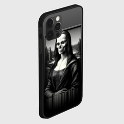 Чехол для iPhone 12 Pro Мона Лиза Black skull, цвет: 3D-черный — фото 2