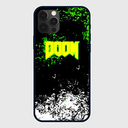 Чехол для iPhone 12 Pro Doom токсичное лого краски, цвет: 3D-черный