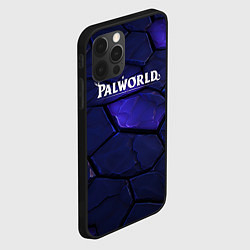Чехол для iPhone 12 Pro Palworld логотип темные синие разломы плит, цвет: 3D-черный — фото 2