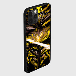 Чехол для iPhone 12 Pro Жёлтый камень на чёрном фоне, цвет: 3D-черный — фото 2
