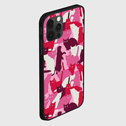 Чехол для iPhone 12 Pro Розовый кошачий камуфляж, цвет: 3D-черный — фото 2