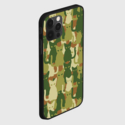 Чехол для iPhone 12 Pro Котята - камуфляж, цвет: 3D-черный — фото 2
