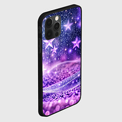 Чехол для iPhone 12 Pro Абстрактные звезды в фиолетовых искрах, цвет: 3D-черный — фото 2