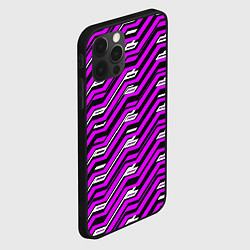 Чехол для iPhone 12 Pro Киберпанк узор фиолетовый и чёрный, цвет: 3D-черный — фото 2