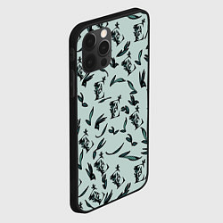 Чехол для iPhone 12 Pro Листья и буква Е, цвет: 3D-черный — фото 2