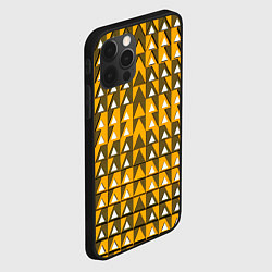 Чехол для iPhone 12 Pro Узор из треугольников жёлтый, цвет: 3D-черный — фото 2