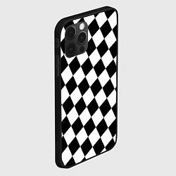 Чехол для iPhone 12 Pro Шахматные клетки абстракция, цвет: 3D-черный — фото 2