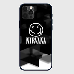 Чехол для iPhone 12 Pro Nirvana текстура рок, цвет: 3D-черный