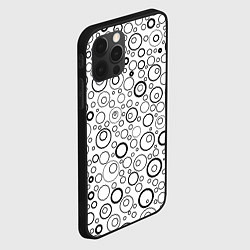 Чехол для iPhone 12 Pro Бело-чёрный паттерн пузырьки, цвет: 3D-черный — фото 2