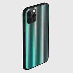 Чехол для iPhone 12 Pro Полосы серо-бирюзовый, цвет: 3D-черный — фото 2