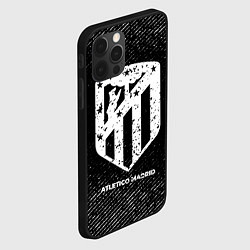 Чехол для iPhone 12 Pro Atletico Madrid с потертостями на темном фоне, цвет: 3D-черный — фото 2