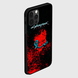 Чехол для iPhone 12 Pro Cyberpunk 2077 брызги красок, цвет: 3D-черный — фото 2