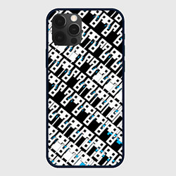 Чехол для iPhone 12 Pro Абстрактный узор на чёрном фоне, цвет: 3D-черный