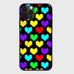 Чехол для iPhone 12 Pro Undertale heart pattern, цвет: 3D-черный