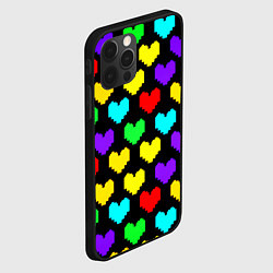 Чехол для iPhone 12 Pro Undertale heart pattern, цвет: 3D-черный — фото 2