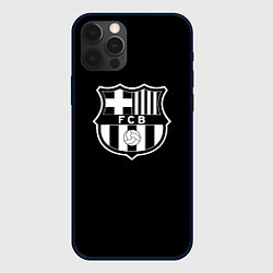 Чехол для iPhone 12 Pro Barcelona fc club белое лого, цвет: 3D-черный