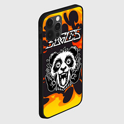 Чехол для iPhone 12 Pro Eagles рок панда и огонь, цвет: 3D-черный — фото 2