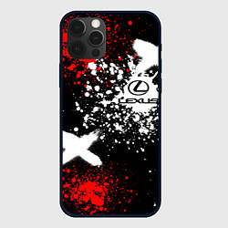 Чехол для iPhone 12 Pro Лексус на фоне граффити и брызг красок, цвет: 3D-черный