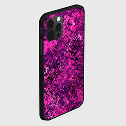 Чехол для iPhone 12 Pro Абстрактная текстура тёмно-розовый, цвет: 3D-черный — фото 2