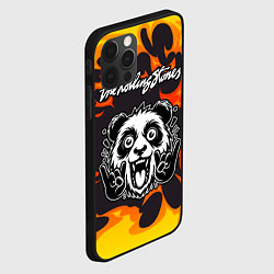 Чехол для iPhone 12 Pro Rolling Stones рок панда и огонь, цвет: 3D-черный — фото 2