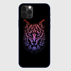 Чехол для iPhone 12 Pro Realistic gradient wolf, цвет: 3D-черный