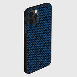 Чехол для iPhone 12 Pro Паттерн чёрно-синий мелкая клетка, цвет: 3D-черный — фото 2