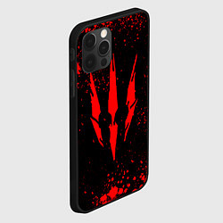 Чехол для iPhone 12 Pro The witcher - Краскый логотип и брызги, цвет: 3D-черный — фото 2