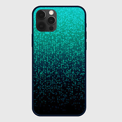 Чехол для iPhone 12 Pro Градиент мелкая мозаика аквамарин, цвет: 3D-черный