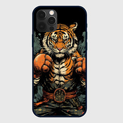 Чехол для iPhone 12 Pro Муай-Тай тигр боевые искусства, цвет: 3D-черный