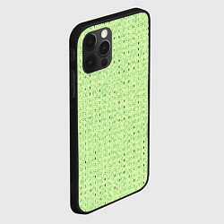 Чехол для iPhone 12 Pro Салатовый паттерн в мелкую полосочку, цвет: 3D-черный — фото 2