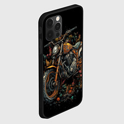 Чехол для iPhone 12 Pro Мотоцикл абстракции, цвет: 3D-черный — фото 2